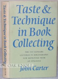 Taste & Technique in Book Collecting