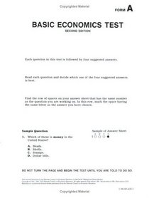 Basic Economics Test: Test Booklets (set of 25) - Form A