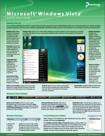 Microsoft Windows Vista Quick Reference Card - Handy Durable Tri-Fold Windows Vista Tip & Tricks Guide. 6 Total Pages. Stores Easily. Ultimate Reference for Operating System Shortcuts, Tips & Cheats for Windows Vista OS. (Software Quick Reference Cards)