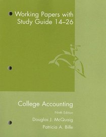 College Accounting Working Papers With Study Guide 14-26 9th Edition