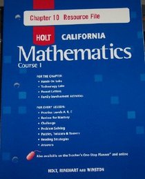 Course 1 Chapter 10 Resource File (HOLT CALIFORNIA Mathematics)