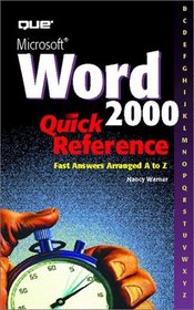 Microsoft Word 2000 Quick Reference