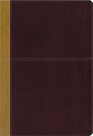 KJV, Amplified, Parallel Bible, Large Print, Leathersoft, Tan/Burgundy, Red Letter Edition: Two Bible Versions Together for Study and Comparison
