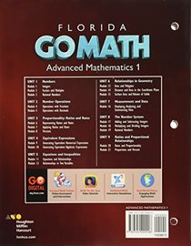 Holt McDougal Go Math! Florida: Student Interactive Worktext Advanced Mathematics 1 2015
