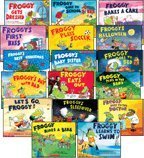 FROGGY 17-BOOK SET (Froggy Bakes a Cake, Froggy Eats Out, Froggy Gets Dressed, Froggy Goes to Bed, Froggy Goes to School, Froggy Goes to the Doctor, Froggy Learns to Swim, Froggy Plays in the Band, Froggy Plays Soccer, Froggy Rides a Bike, Froggy's Baby S