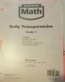 Harcourt Math Daily Transparencies: Grade 1