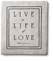Live a Life of Love Crackle Ceramic Plaque