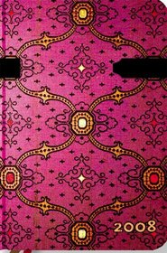 French Ornate 2008 Fuchsia Mini Day at a Time Dayplanner