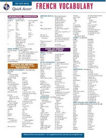 French Vocabulary - REA's Quick Access Reference Chart