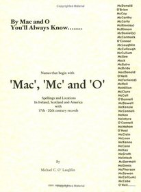 Mac, Mc & 'O' names in Ireland, Scotland and America, with locations