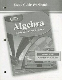 Algebra : Concepts and Applications, Study Guide Workbook