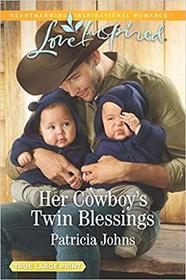 Her Cowboy's Twin Blessings (Montana Twins, Bk 1) (Love Inspired, No 1186) (Large Print)