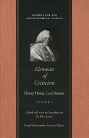 ELEMENTS OF CRITICISM VOL 1 PB (Natural Law Paper)