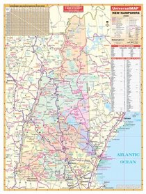 New Hampshire Wall Map - 40x54- Laminated on Roller