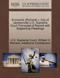 Erznoznik (Richard) v. City of Jacksonville U.S. Supreme Court Transcript of Record with Supporting Pleadings