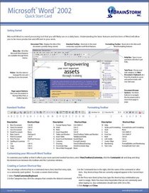 Microsoft Word 2002 Quick Reference Card - Handy Durable Tri-Fold MS Word 2002 Tip & Tricks Guide. 6 Total Pages. Stores Easily. Ultimate Reference for Shortcuts, Tips & Cheats for Word 2002 Word Processor. (Software Quick Reference Cards)