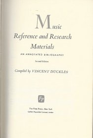 Music Reference and Research Materials: An Annotated Bibliography