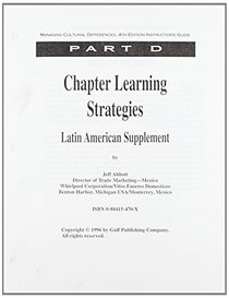 Chapter Learning Strategies: Latin American Supplement (The Managing Cultural Differences Series)