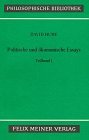 Politische und okonomische Essays (Philosophische Bibliothek) (German Edition)