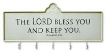 The Lord Bless You White Tin Keyholder
