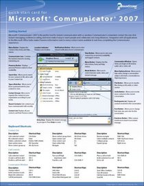 Microsoft Communicator 2007 Quick Reference Card - Handy Durable Tri-Fold MS Office Communicator 2007 Tip & Tricks Guide. 6 Total Pages. Stores Easily. Ultimate Reference for Shortcuts, Tips & Cheats for Microsoft Communicator 2007 Software. (Software Qui