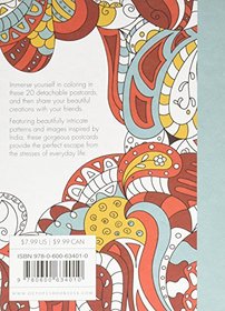 Indian: 20 detachable postcards to color in