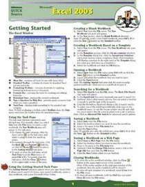 Microsoft Excel 2003 Quick Source Guide