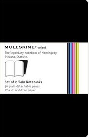 Moleskine Volant Notebook Plain, Black Xsmall: Set of 2