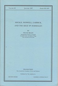 Mickle, Boswell, Garrick and the Siege of Marseilles (Transactions, Vol 46, Pt 5)