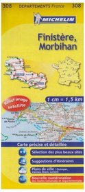 Finistere, Morbihan 1:150,000 Road Map #308