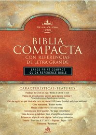 RVR 1960 Large Print Compact Reference Bible (Black Bonded Leather w/Zipper) (Spanish Edition)