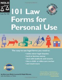 101 Law Forms for Personal Use -  Book with CD-Rom (5th Edition)