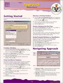 Lotus Approach Millennium Edition 9.0 Quick Source Guide