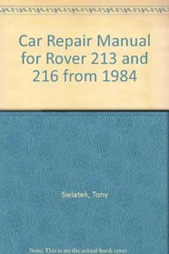 Car Repair Manual for Rover 213 and 216 from 1984