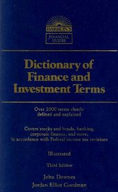 Dictionary of Finance and Investment Terms (Barron's Financial Guides)