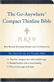 NRSV Go-Anywhere Compact Thinline Bible with the Apocrypha (Bonded Leather, Navy