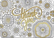 Thank You Coloring Postcards (gold foil on every card!)