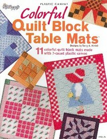 Plastic Canvas Colorful Quilt Block Table Mats