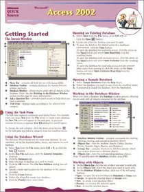 Microsoft Access 2002 Quick Source Reference Guide