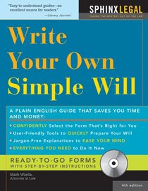 Make Your Own Simple Will, 4E (+CD-ROM) (How to Make Your Own Simple Will)