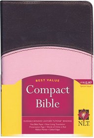 Holy Bible: New Living Translation, Tutone Pink-Brown Leather, Compact, Promotional