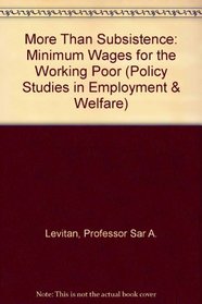 More Than Subsistence : Minimum Wages for the Working Poor (Policy Studies in Employment and Welfare)
