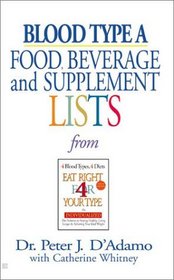 Blood Type A: Food, Beverage and Supplement Lists from Eat Right for Your Type