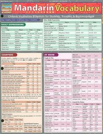 Mandarin Vocabulary Laminated Reference Guides (Academic)