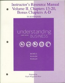Instructors Resource Manual, Vol. 1: To Accompany Understanding Business