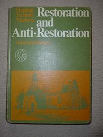 Restoration and Anti-Restoration: A Study in English Restoration Philosophy