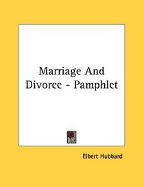 Marriage And Divorce - Pamphlet