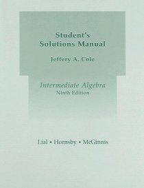 Intermediate Algebra Student Solutions Manual