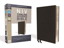 NIV, Thinline Reference Bible, Premium Leather, Calfskin, Black, Red Letter Edition, Comfort Print