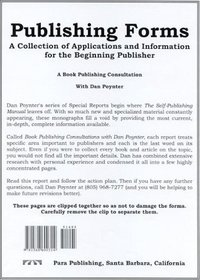 Publishing Forms; A Collection of Applications & Information for the Beginning Publisher